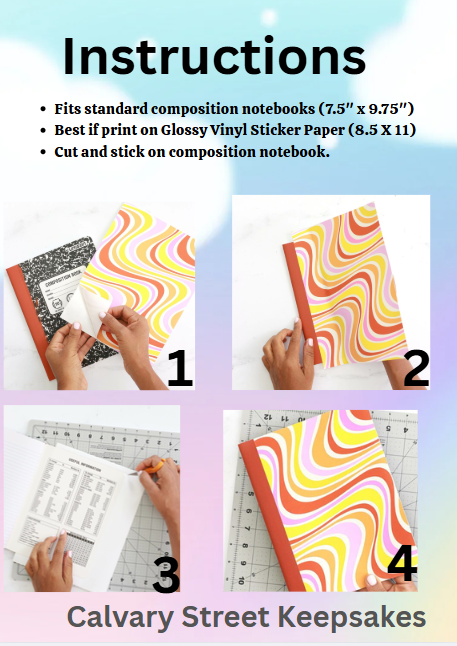LABUBU 2 Composition Notebook Cover Digital Download - Canva Editable