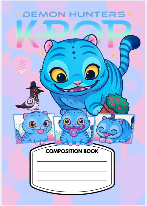 K Pop Demon Hunters Design Composition Notebook Cover Printable Digital Download - Canva Editable| PDF
