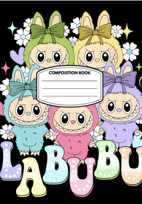 LABUBU Composition Notebook Cover Digital Download - Canva Editable