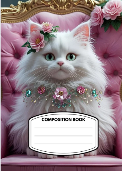 Cat Lovers Composition Notebook Cover Printable Digital Download - Canva Editable| PDF