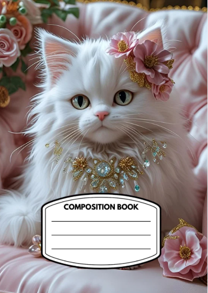 Cat Lovers Composition Notebook Cover Printable Digital Download - Canva Editable| PDF