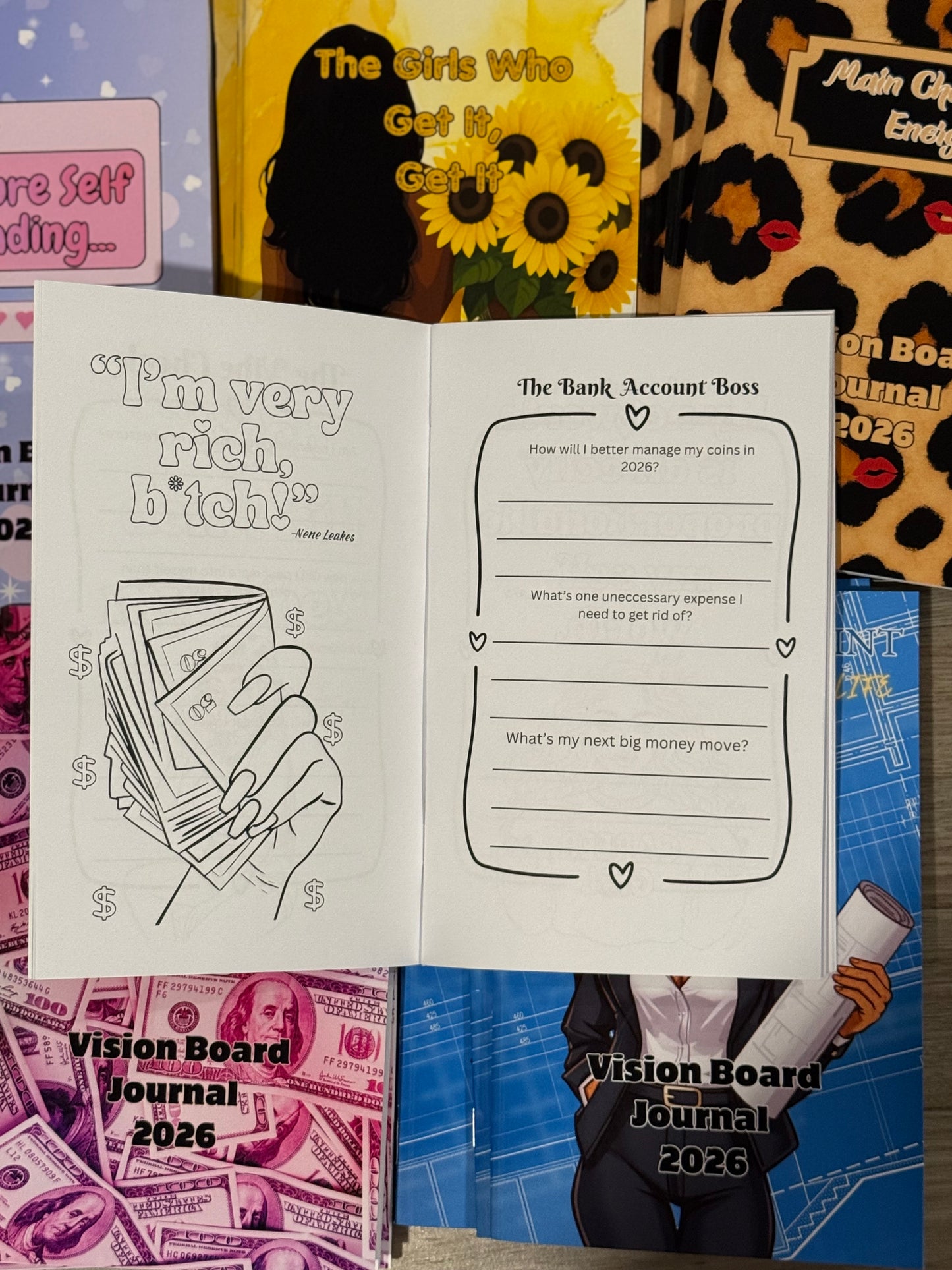 2026 Vision Board & Manifestation Journal w/ Coloring Pages