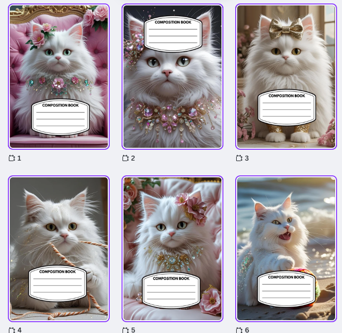 Cat Lovers Composition Notebook Cover Printable Digital Download - Canva Editable| PDF