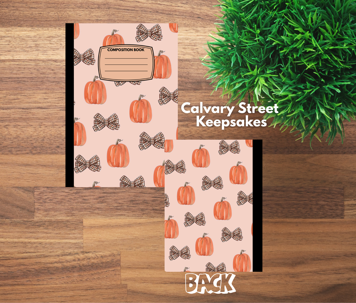 Fall - Bows and Pumpkins - Composition Notebook