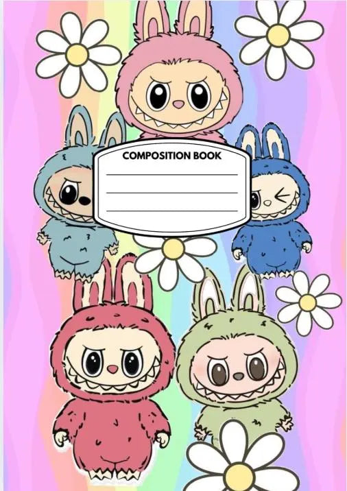 LABUBU 3 Composition Notebook Cover Digital Download - Canva Editable