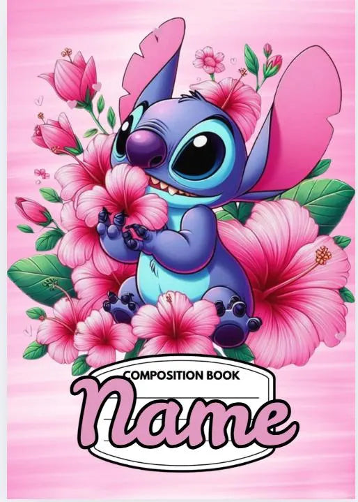 Lilo and Stitch Design Composition Notebook Cover Printable Digital Download - Canva Editable| PDF